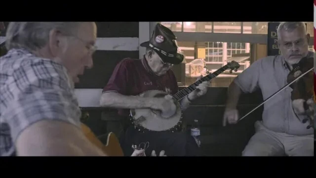 Jimmy Costa (Fiddle) on the porch at Clifftop July 30, 2015.