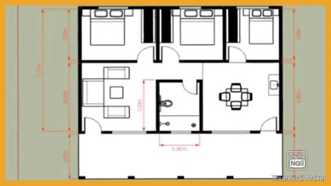 planta baixa com 3 quartos 7x9 (com varanda)