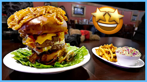 GIANT TRIPLE BACON CHEESEBURGER CHALLENGE NEAR CHICAGO!