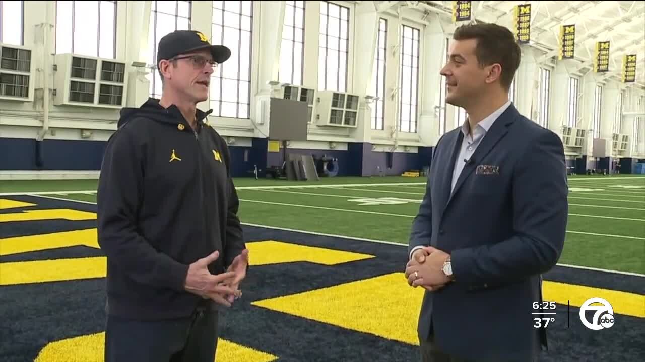 Jim Harbaugh previews Iowa matchup in Big Ten Championship