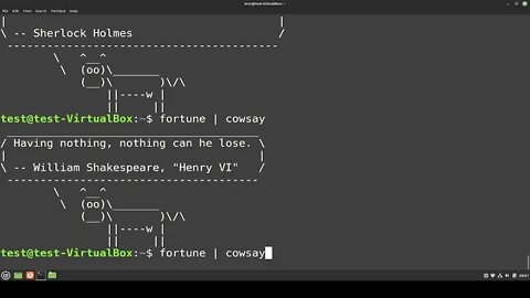 Having fun with fortune | cowsay in linux mint #1