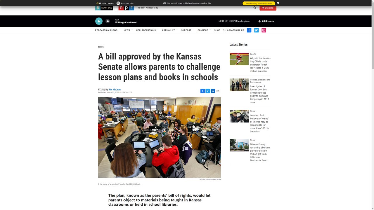 Kansas Legislature Discusses Parent's Bill Of Rights, In Both Houses