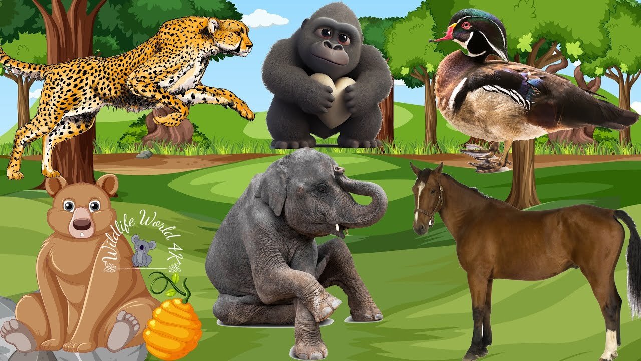 CUTE LITTLE ANIMALS - LEOPARD, GORILLA, ELEPHANT, HORSE, BEAR - ANIMAL SOUNDS | FUNNY ANIMAL MOMENTS