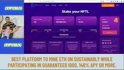 Best Platform To Mine ETH On Sustainably While Participating In Guaranteed IDOs. 146% APY Or More.