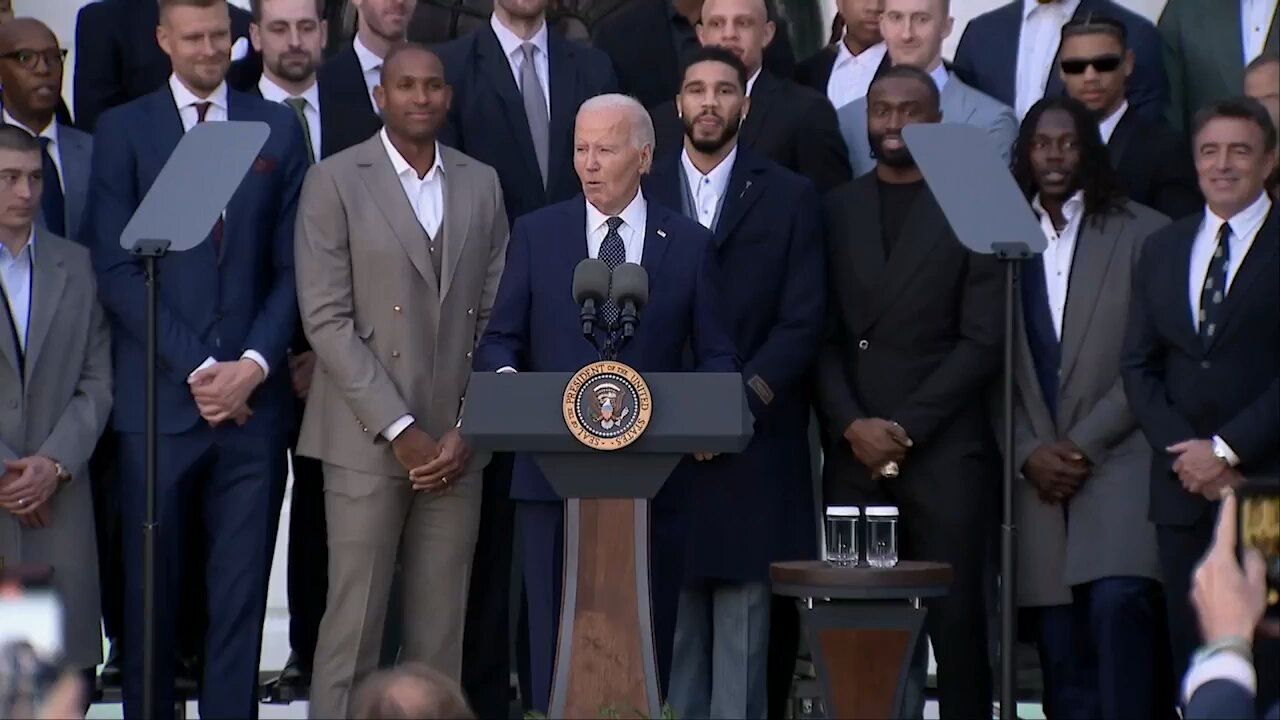 Biden appears to forget team name during Celtics' visit - and spills Secret Service code word 🤣😂