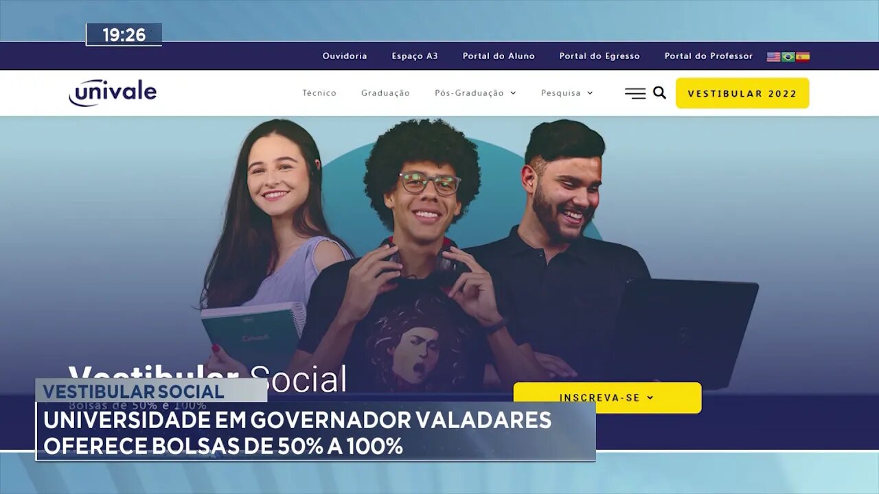 Vestibular social: Universidade em Gov. Valadares oferece bolsas de 50% a 100%