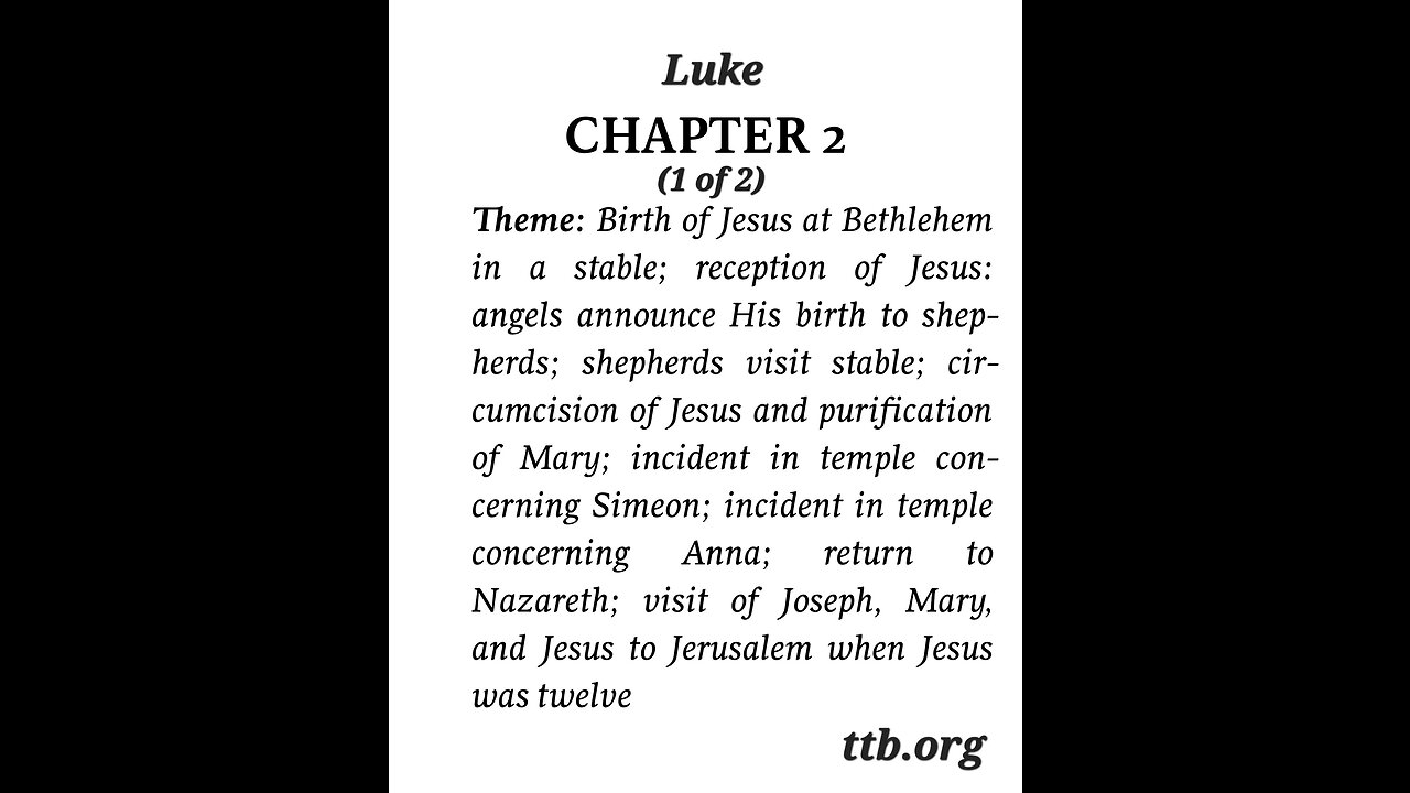 Luke Chapter 2 (Bible Study) (1 of 2)