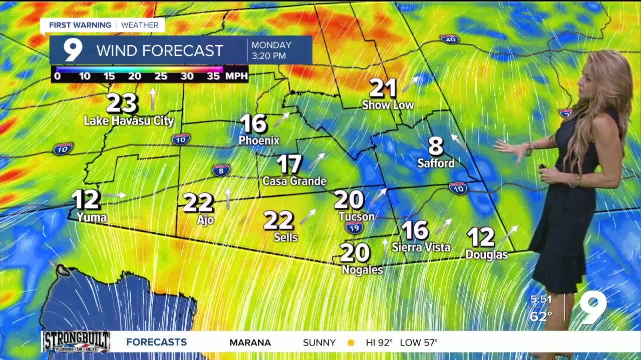 Gusty and cooler air approaching