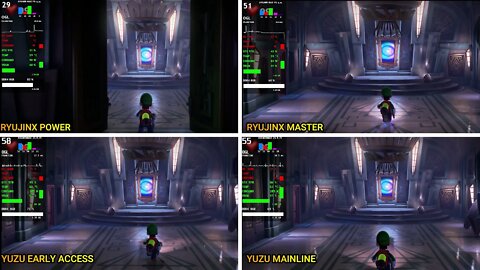 Comparativo performance: Ryujinx PowerxRyujinxMasterxYuzuEAxYuzuMainline