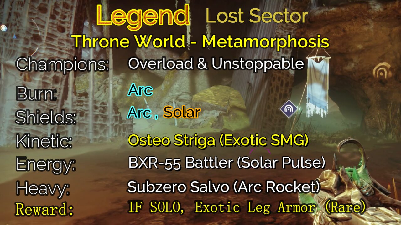 Destiny 2 Legend Lost Sector: Throne World - Metamorphosis 4-26-22
