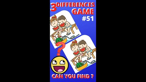 3 DIFFERENCES GAME | 51 |#SHORTS