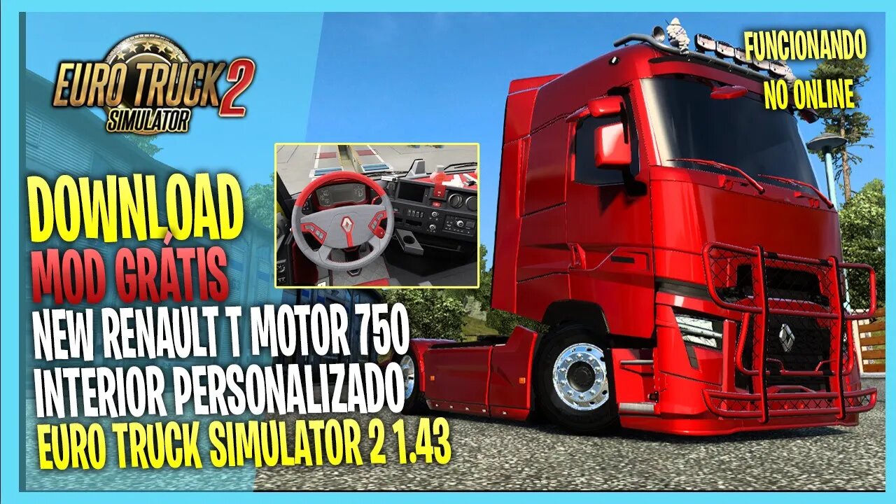 ▶️ETS2 1.43 NEW RENAULT T 750C COM INTERIOR PERSONALIZADO EURO TRUCK SIMULATOR 2