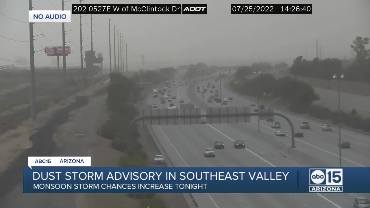 Dust storm advisory in Southeast Valley