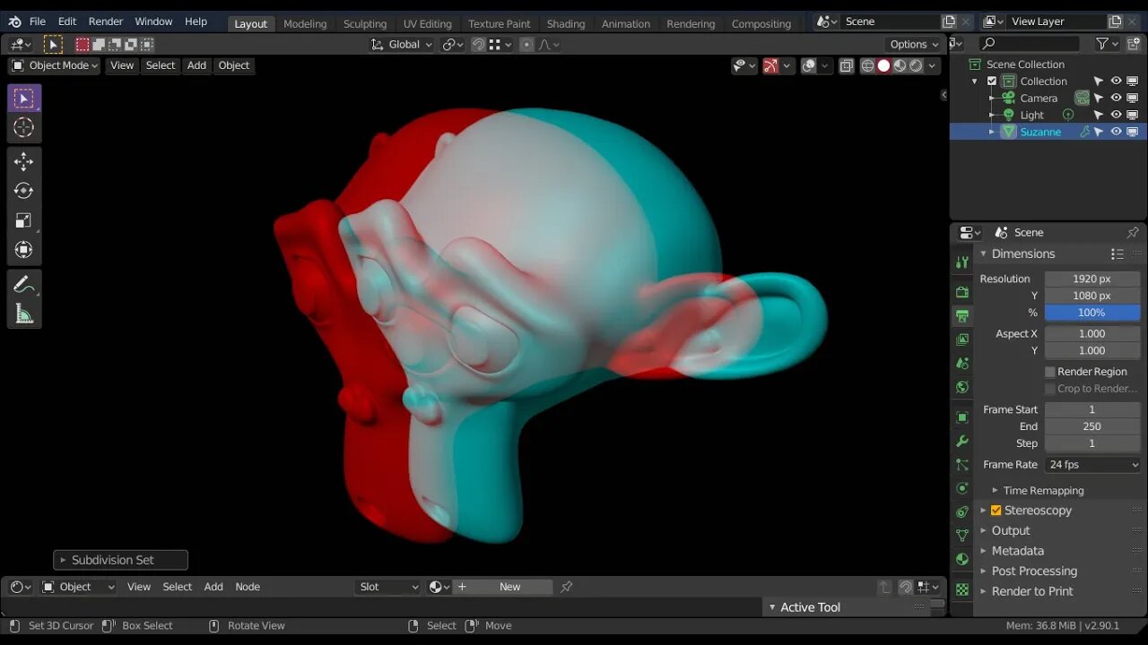 Opciones para crear imagenes/video estereoscopicas en Blender