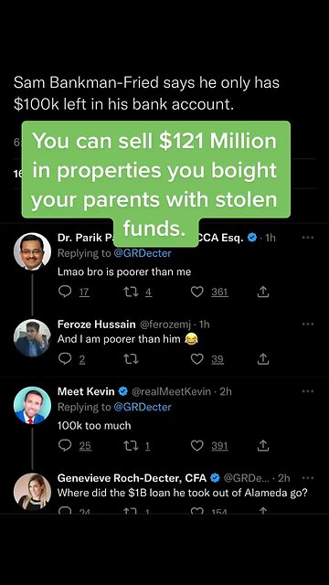 You can sell $121 Million in properties you boight your parents with stolen funds