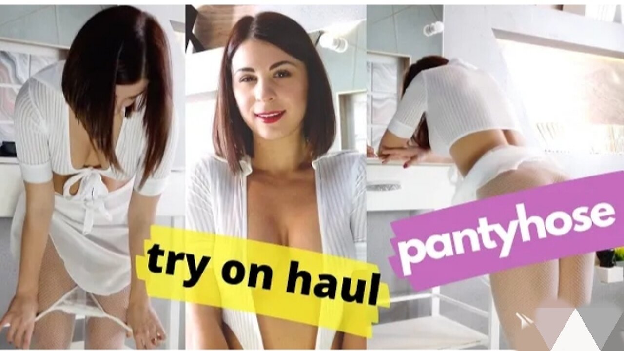 White pantyhose try on haul! Nylon feet & transparent lingerie haul thong try on haul nylon soles