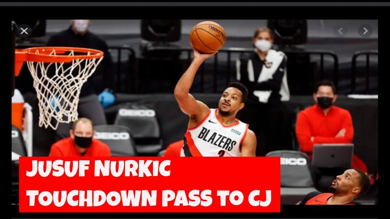 Jusuf Nurkic TOUCHDOWN PASS To CJ McCollum To END The Buzzer 😜