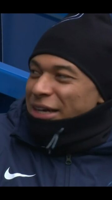 Kylian seems pretty happy on the bench for today