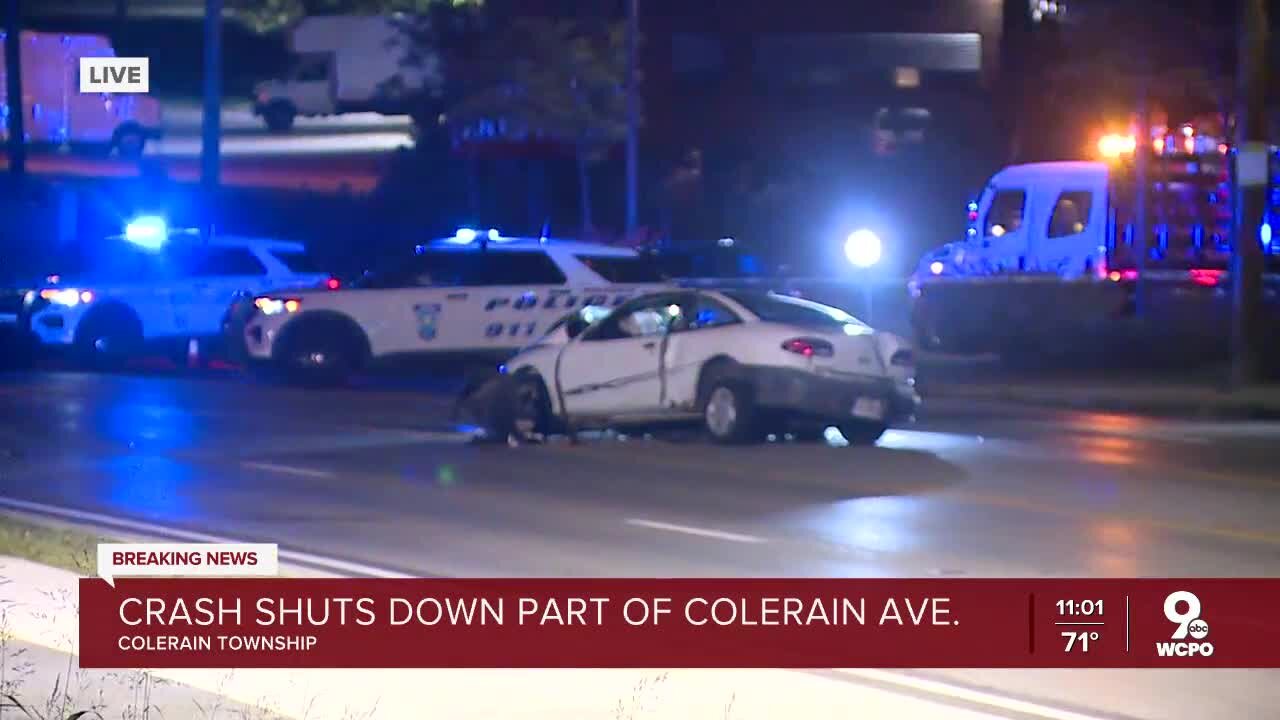 Crash shuts down part of Colerain Ave.