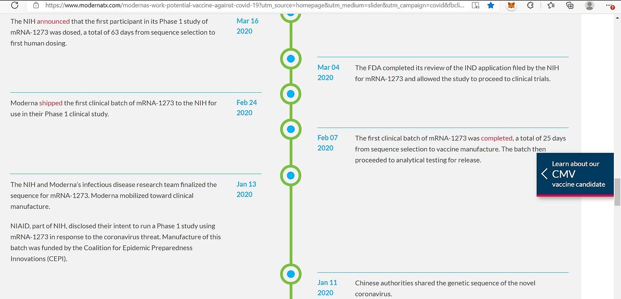 Moderna Vaccine Timeline - now GONE from site