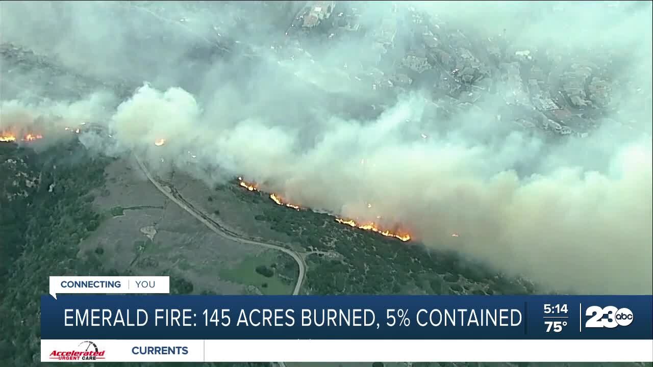 Emerald Fire burning in Laguna Beach