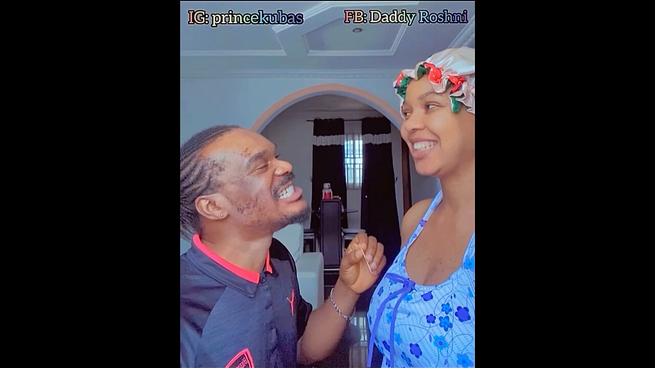 My wife was shy while I was helping her to pick her teeth😂