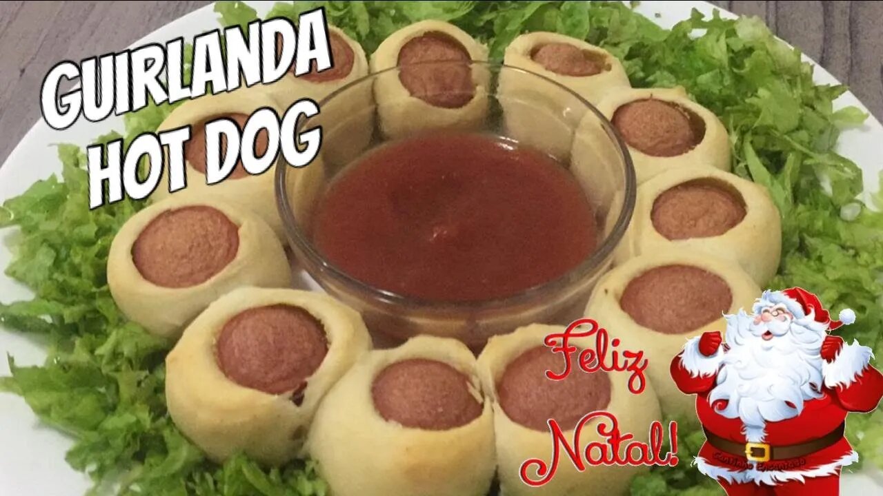 Especial de Natal 04 - Guirlanda Hot Dog - Receita de Natal