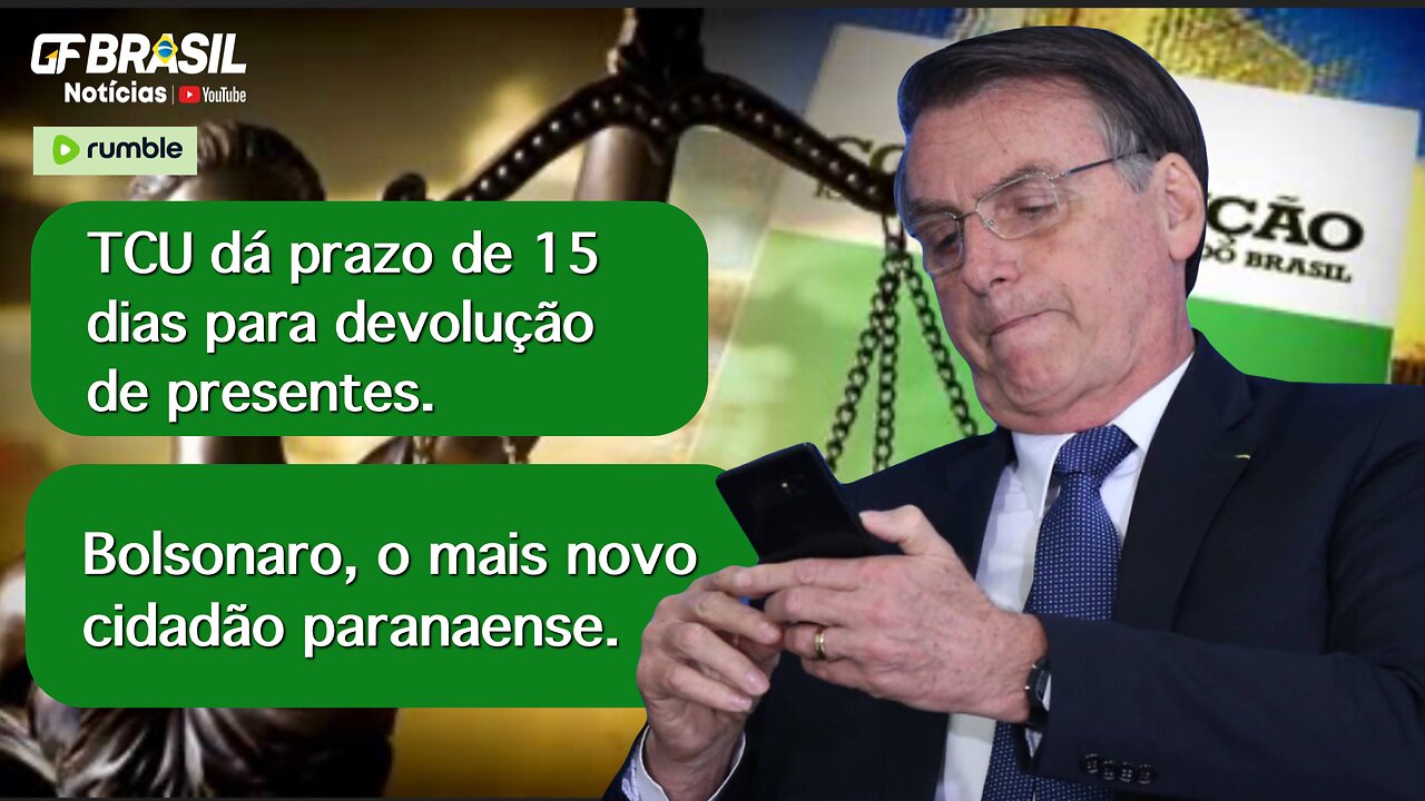 Últimas do Bolsonaro: TCU deu 15 dias para devolução dos presentes. Ele é o mais novo cidadão do PR!