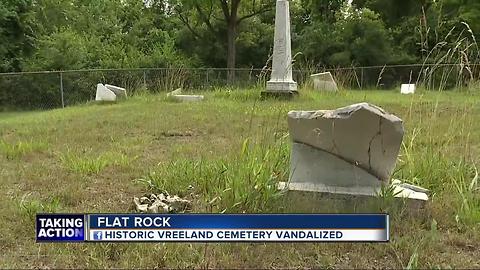 Flat Rock's historic Vreeland Cemetery vandalized for a second time