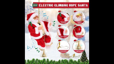 Electric Santa Climbing on Ladder Santa Climbing Ladder to Christmas Tree Climbing Santa $18