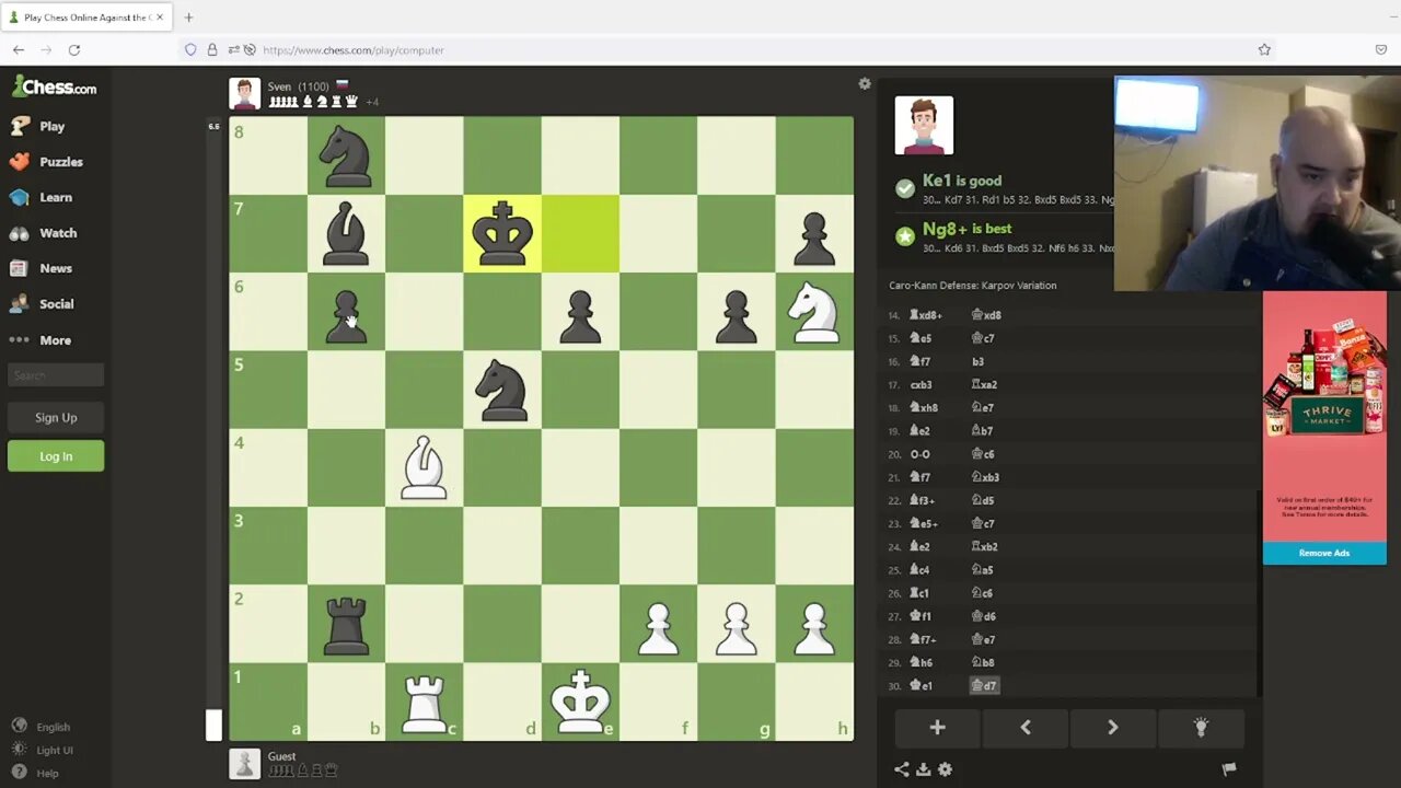I actually won in the end game!