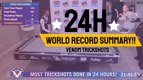 Most Pool Tricks in 24h - NEW WORLD RECORD - The Summary!!