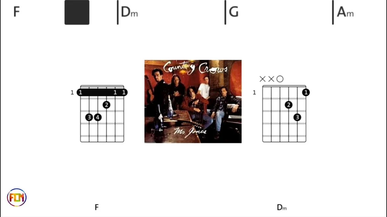 COUNTING CROWS Mr Jones - (Chords & Lyrics like a Karaoke) HD