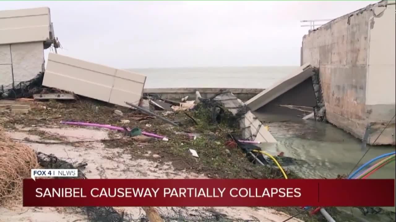 Close-up at causeway collapse site