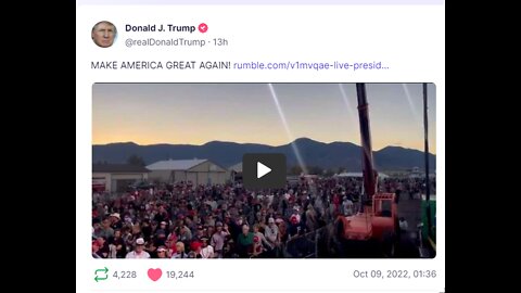 Donald J Trump TS post Oct 09, 2022, 01:36 Make America Great Again!!