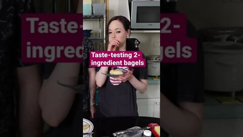 TASTE-TESTING 2-ingredient bagels #shorts #food #cooking #viral #trending #trendingshorts