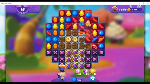 FRIENDS Level 103 Audio Talkthrough, Candy Crush Friends Saga, 26 Moves 0 Boosters