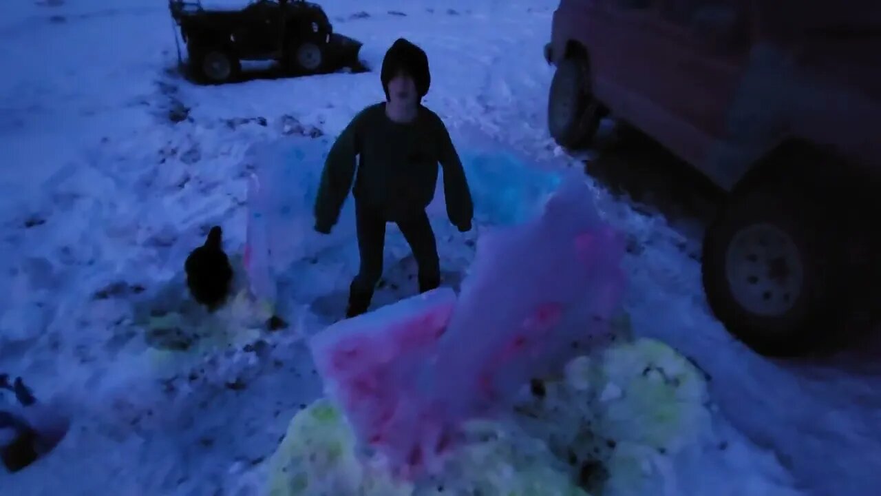 Our Family Paints Snow For Fun