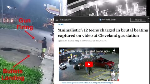 Video shows group of teens attack man, fire guns at Cleveland gas station