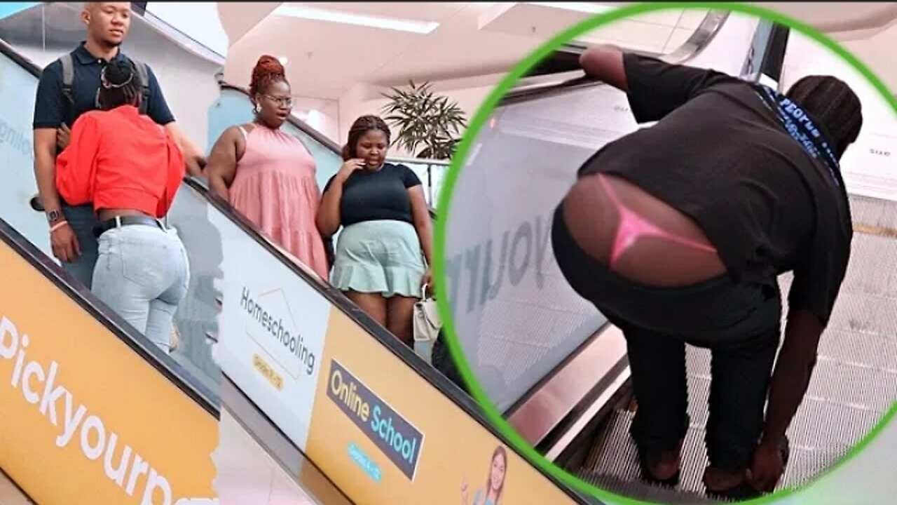 MAN THONG PRANK ON THE ESCALATOR🤣