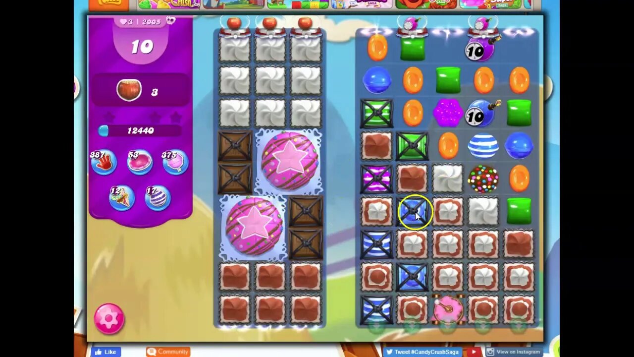 Candy Crush Level 2005 Talkthrough, 12 Moves 0 Boosters
