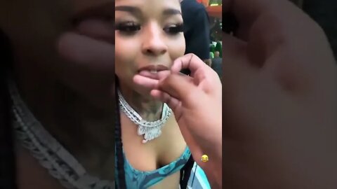 Blueface helps Chrisean Rock pop her tooth back in at the club