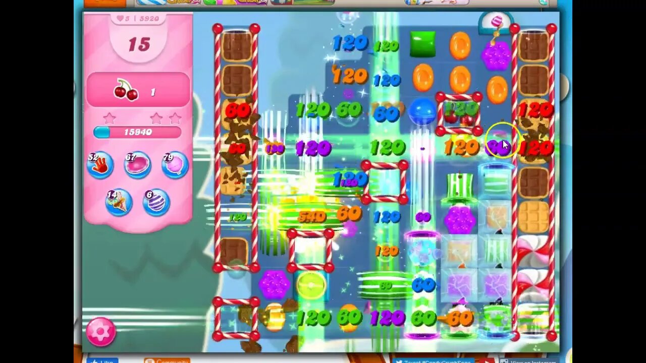 Candy Crush Level 5920 Talkthrough, 23 Moves 0 Boosters
