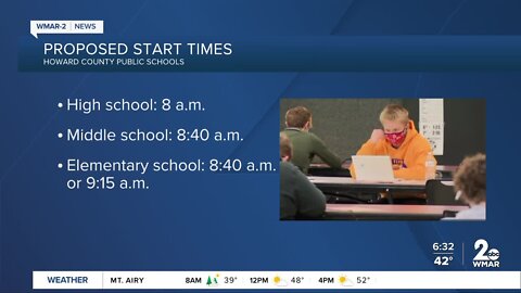 Howard County School Board reviews proposed new school start times for students