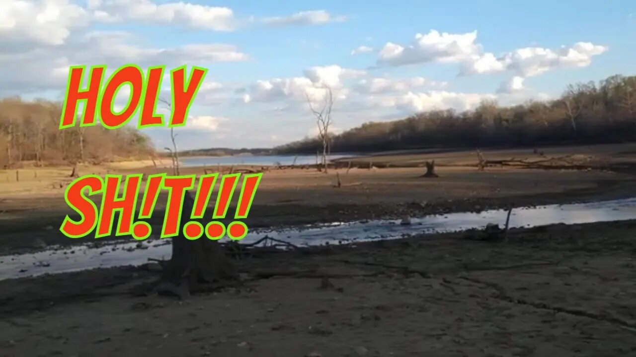 Priceless reaction to exploring a empty lake bed in Ohio
