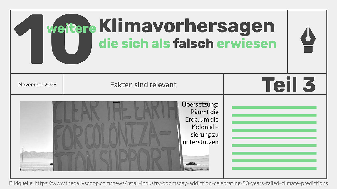 10 weitere Klimavorhersagen, die sich als falsch erwiesen, Teil 2