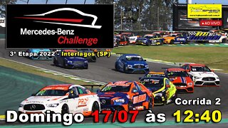 MERCEDES-BENZ CHALLENGE | Corrida 2 | 3ª Etapa 2022 - Interlagos (SP) | Ao Vivo