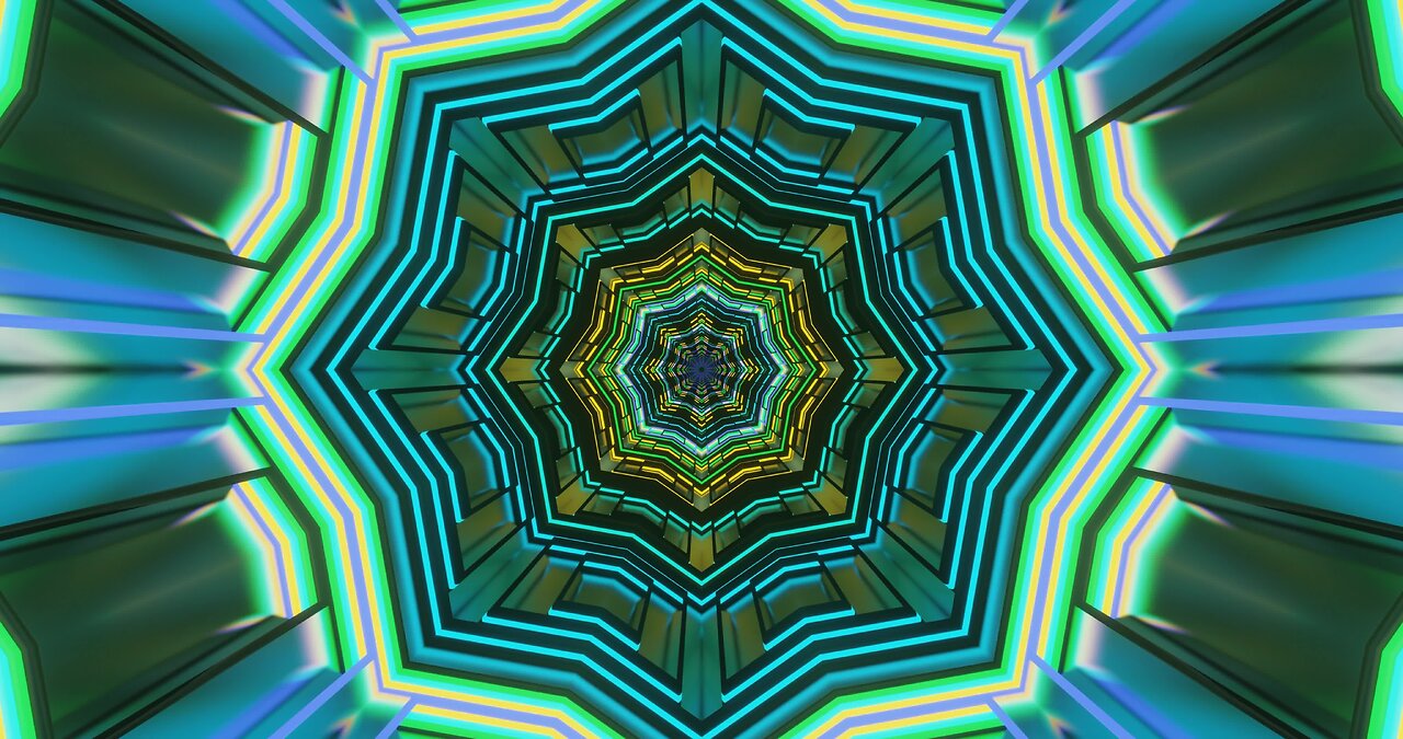 4K Neon Tunnel Background - Full of Colorful Relaxation
