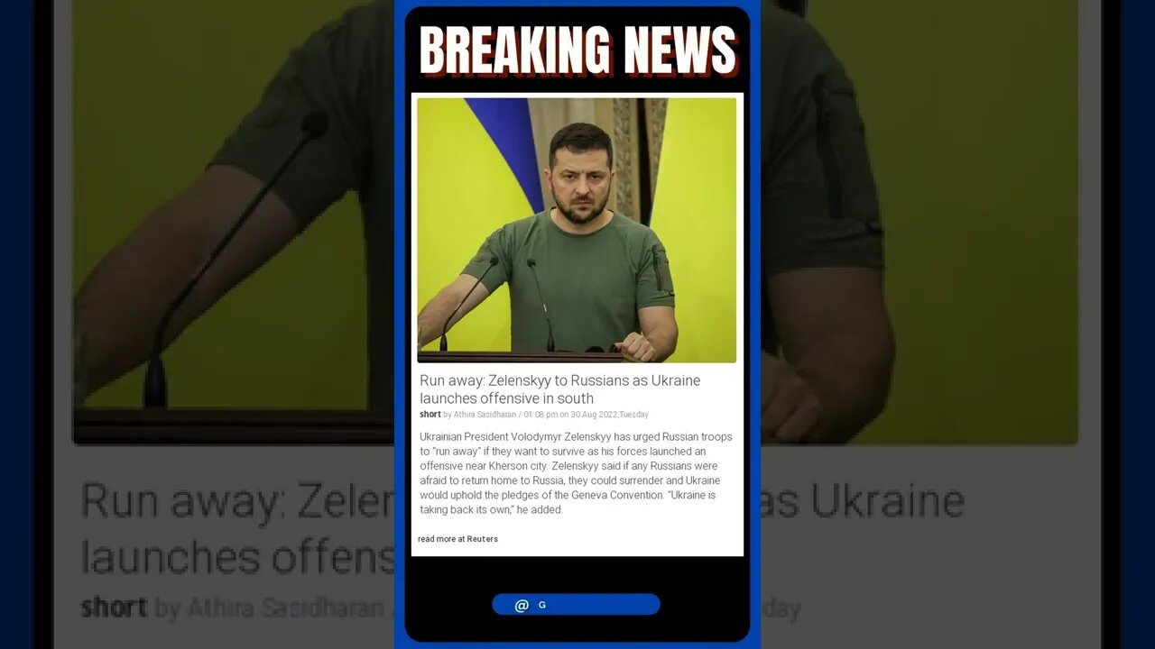 Zelenskyy tells Russians to RUN AWAY as Ukraine launches offensive in the south! #shorts #news