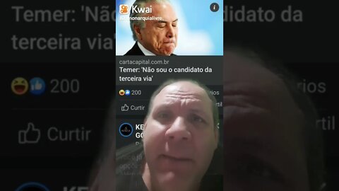 candidato? Temer candidato da terceira via? O que disse Temer sobre isso ?